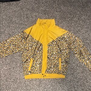 Vibrant Yellow Leopard Print Women's Puffer Jacket